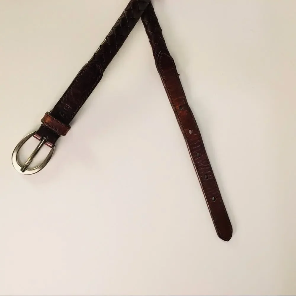 Braided Leather Skinny Belt Large 3/4” Wide